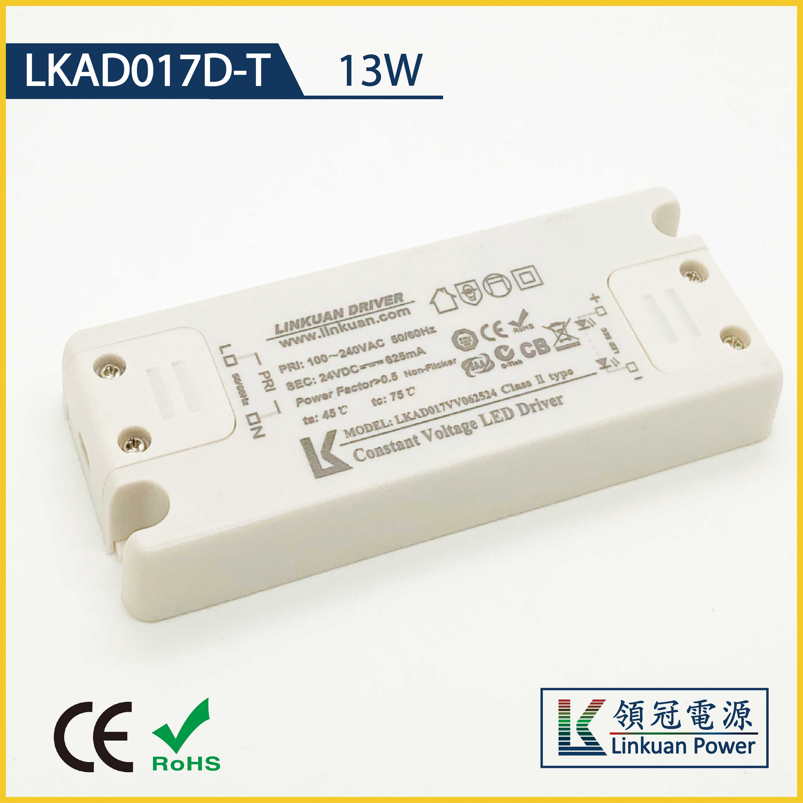 LKAD017D-T 13W 10-42V 330mA slim triac dimmable led driver