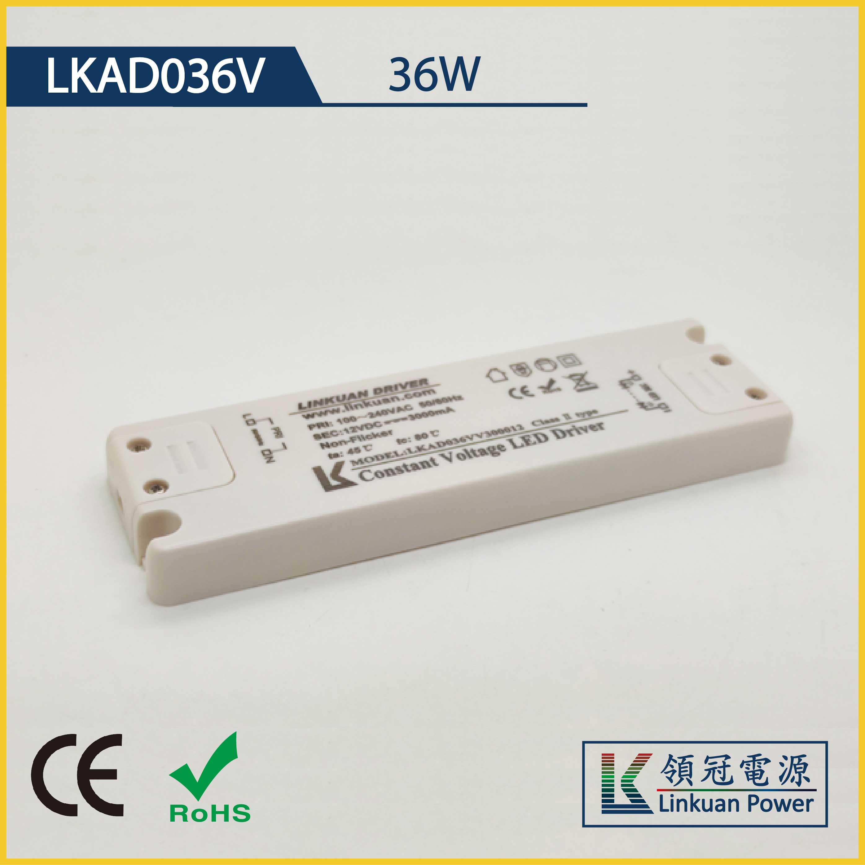 LKAD036V 36W constant voltage 12V/24V 3A/1.5A slim led driver